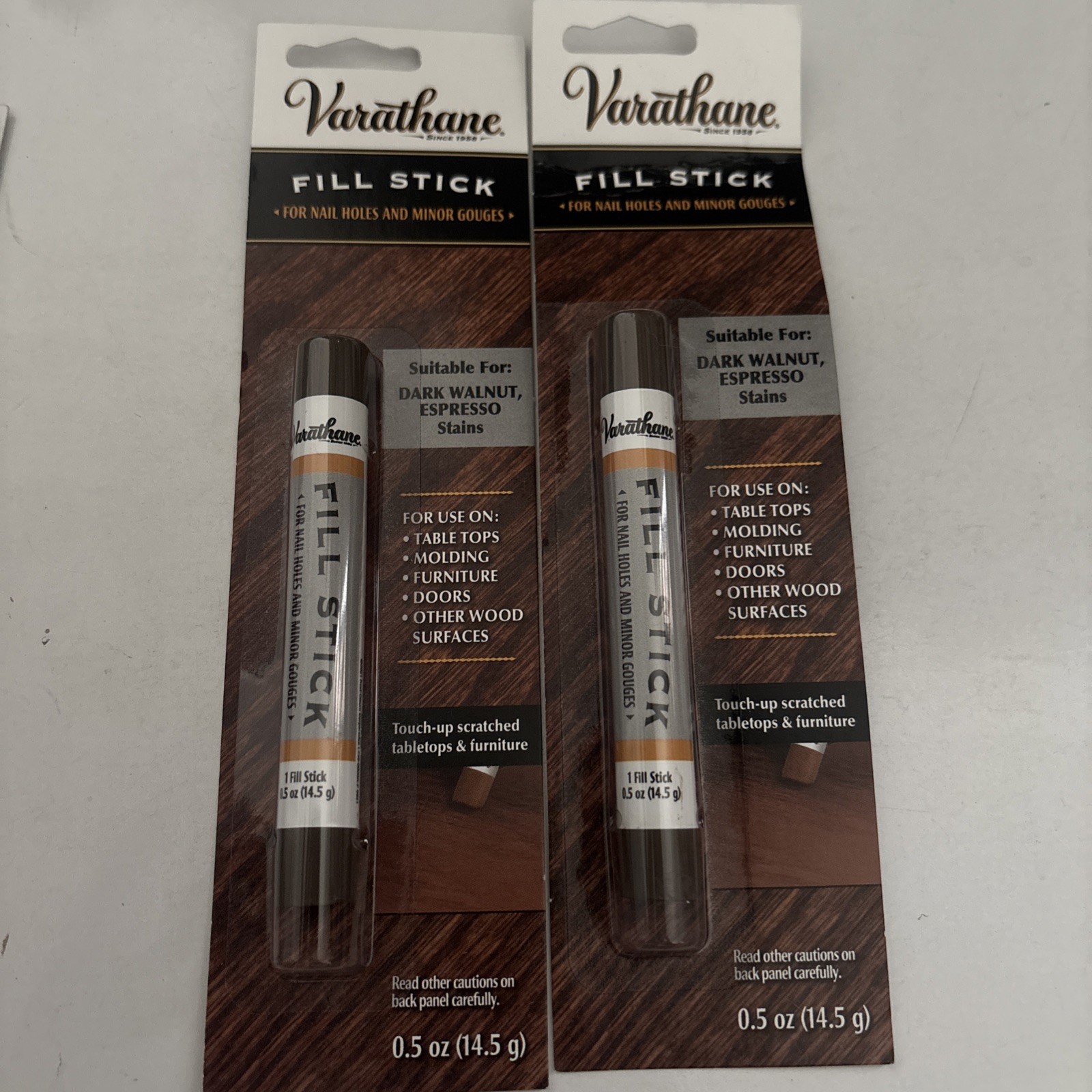 Varathane 0.5 Oz Fill Stick Dark Walnut Espresso wood filler stick Lot Of 2