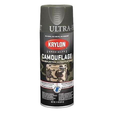 Krylon K04293777 Spray Paint, Olive, Ultra-Flat, 11 Oz