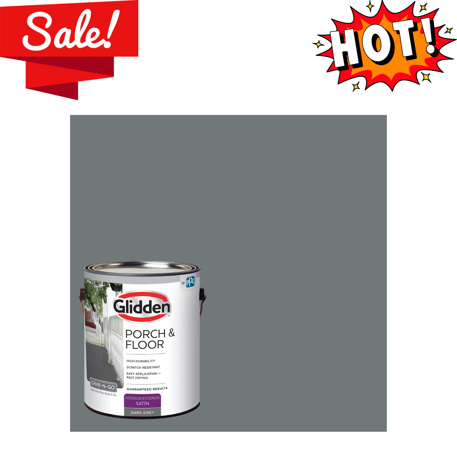 Glidden Porch & Floor 1 gal Dark Gray Satin Interior Exterior Paint Primer