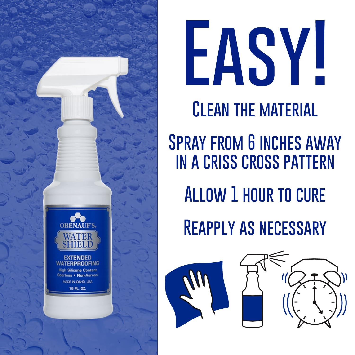 Obenauf’s Water Shield Odorless Waterproofing Spray for Fabrics and Leather (8oz