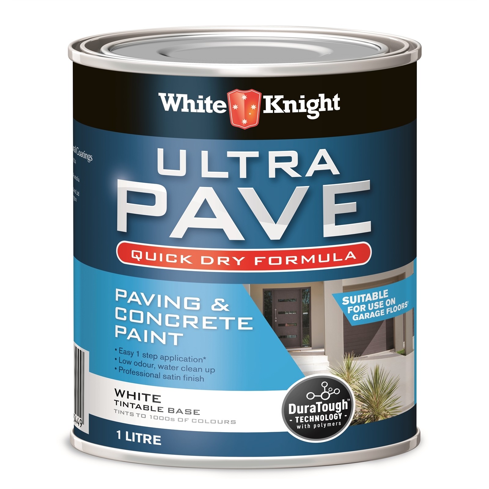 White Knight Ultra Pave 1L White Quick Dry Paving and Concrete Paint