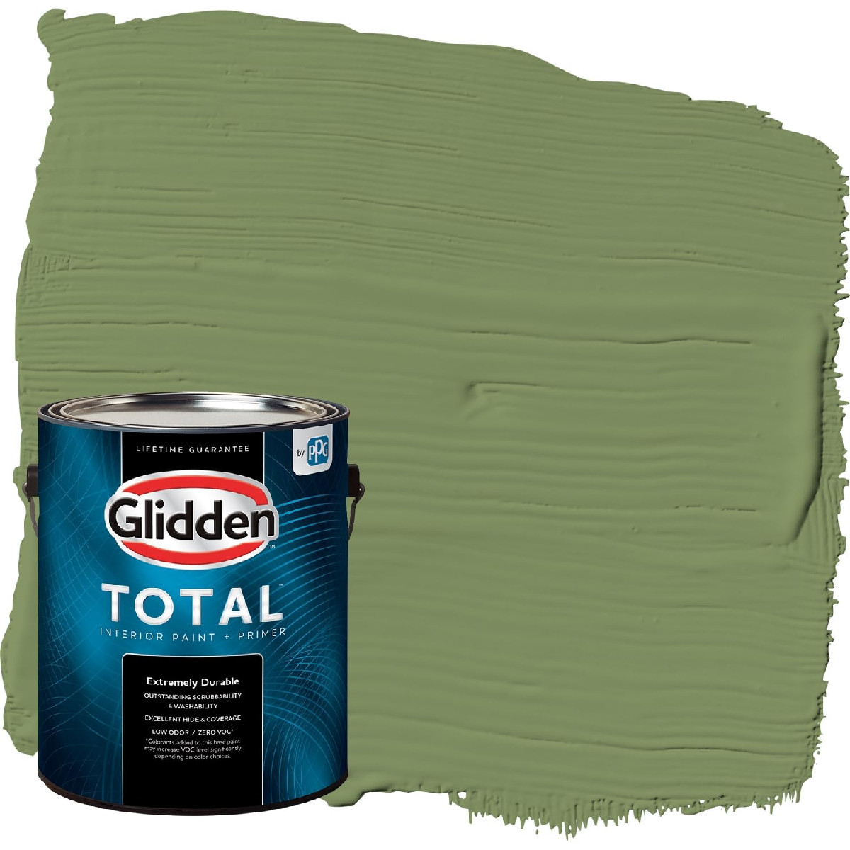 Glidden Total 1 Gal. Green Tea Leaf/Green Flat Interior Paint Premiumr