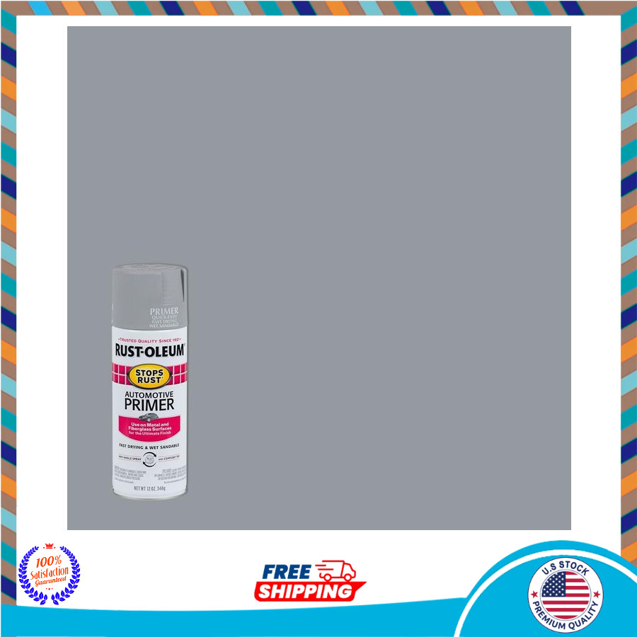 2081830-6PK Stops Rust Automotive Spray Primer, 12 Oz, Light Gray, 6 Pack