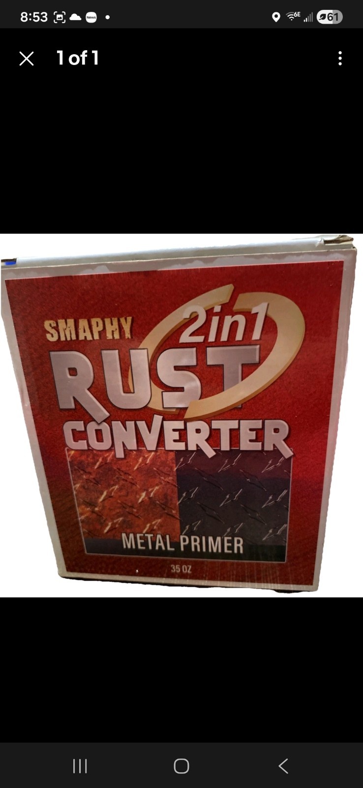 2-in-1 Rust Converter & Metal Primer Gloss Black, Rust Preventive Paint 32 Fl Oz