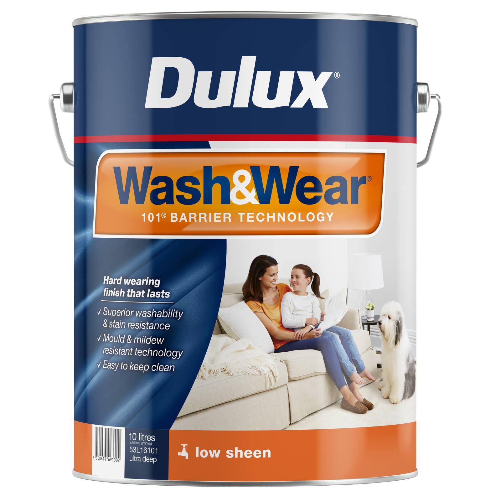 Dulux 10L Ultra Deep Low Sheen Wash&Wear Interior Paint