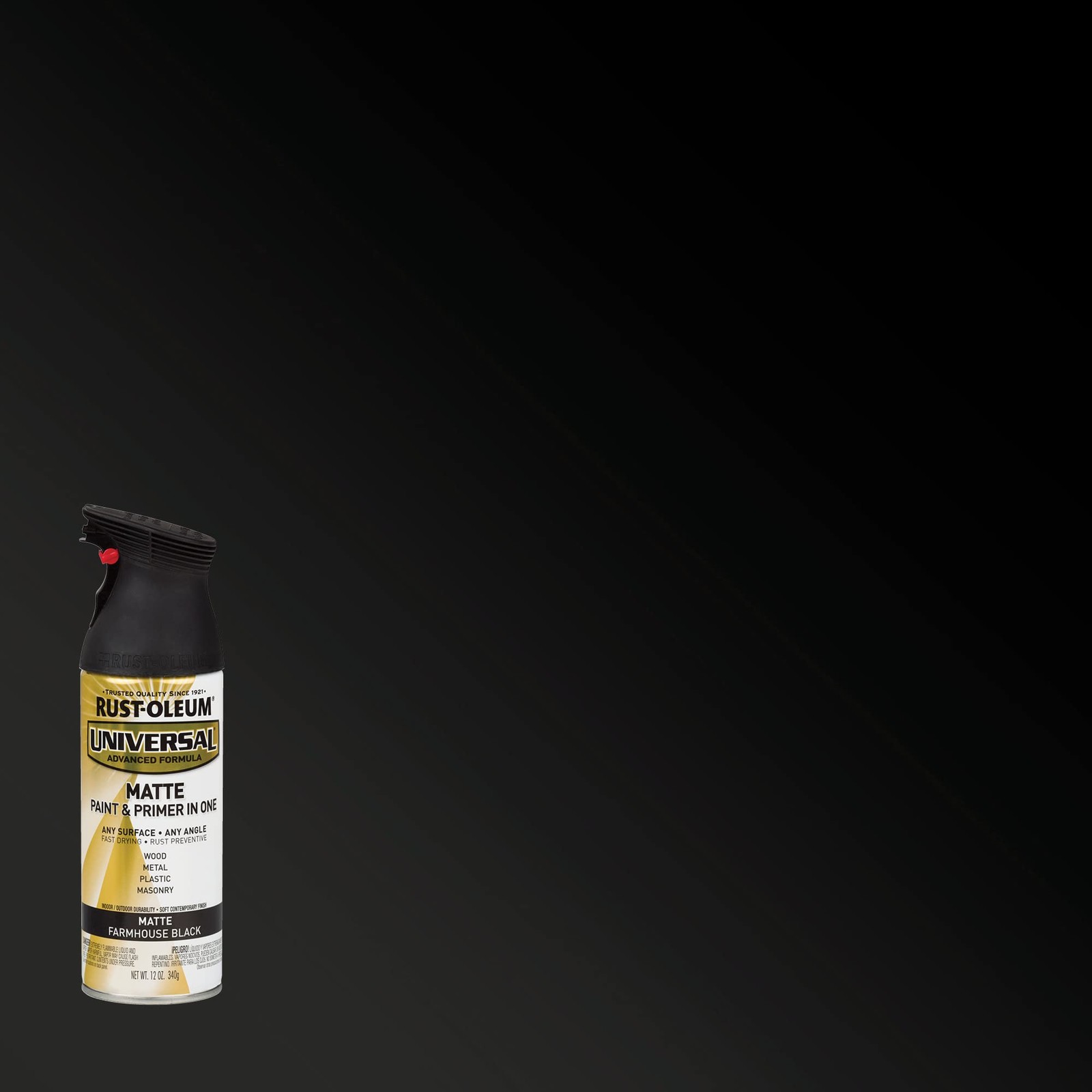 Rust-oleum Universal 12 Ounce All Surface Spray Paint Black Matte Finish