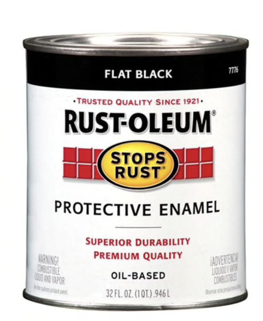 Rust-Oleum 7776 Quart Flat Black Enamel Paint, 1 Quart