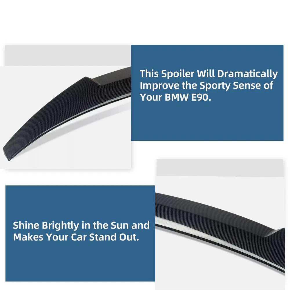 Rear Spoiler Wing Compatible with 2006-2011 BMW E90 3 Series & 2008-2012 E90 M3