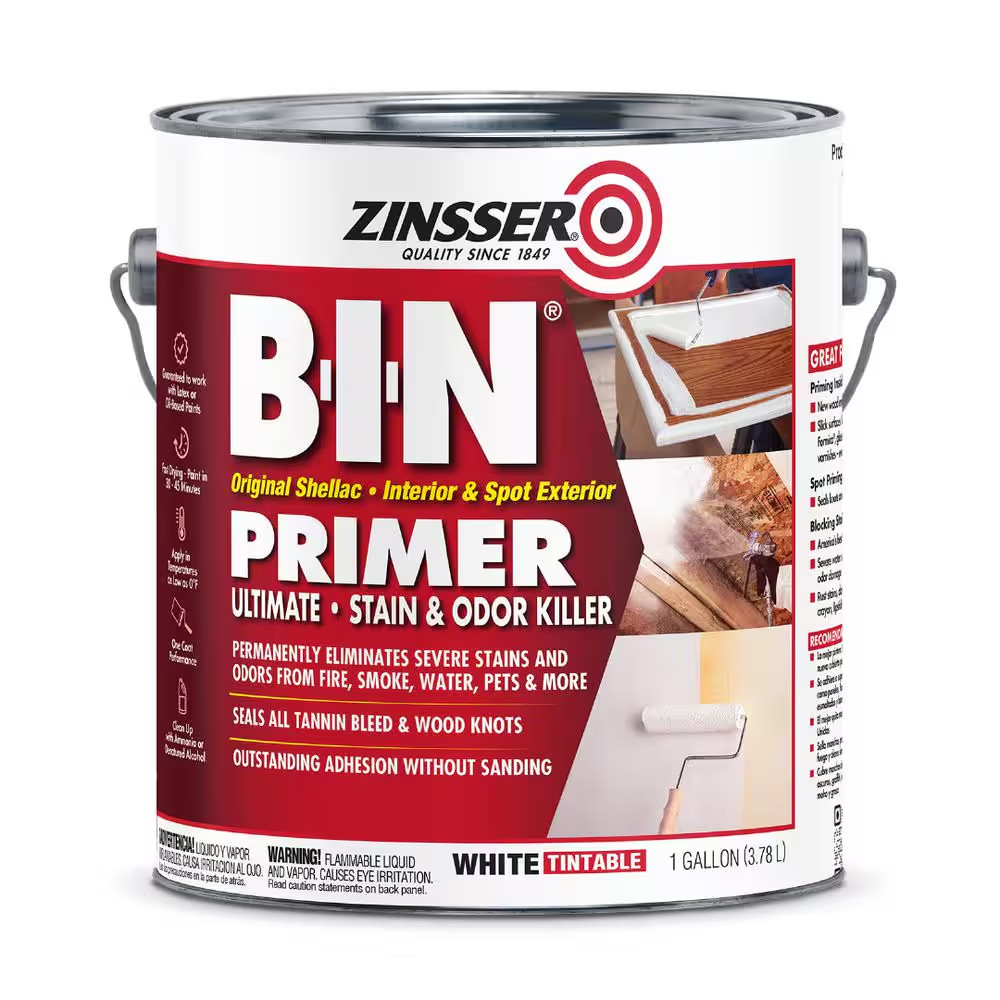 1 Gal. B-I-N Shellac-Based White Interior/Spot Exterior Primer and Sealer (Case