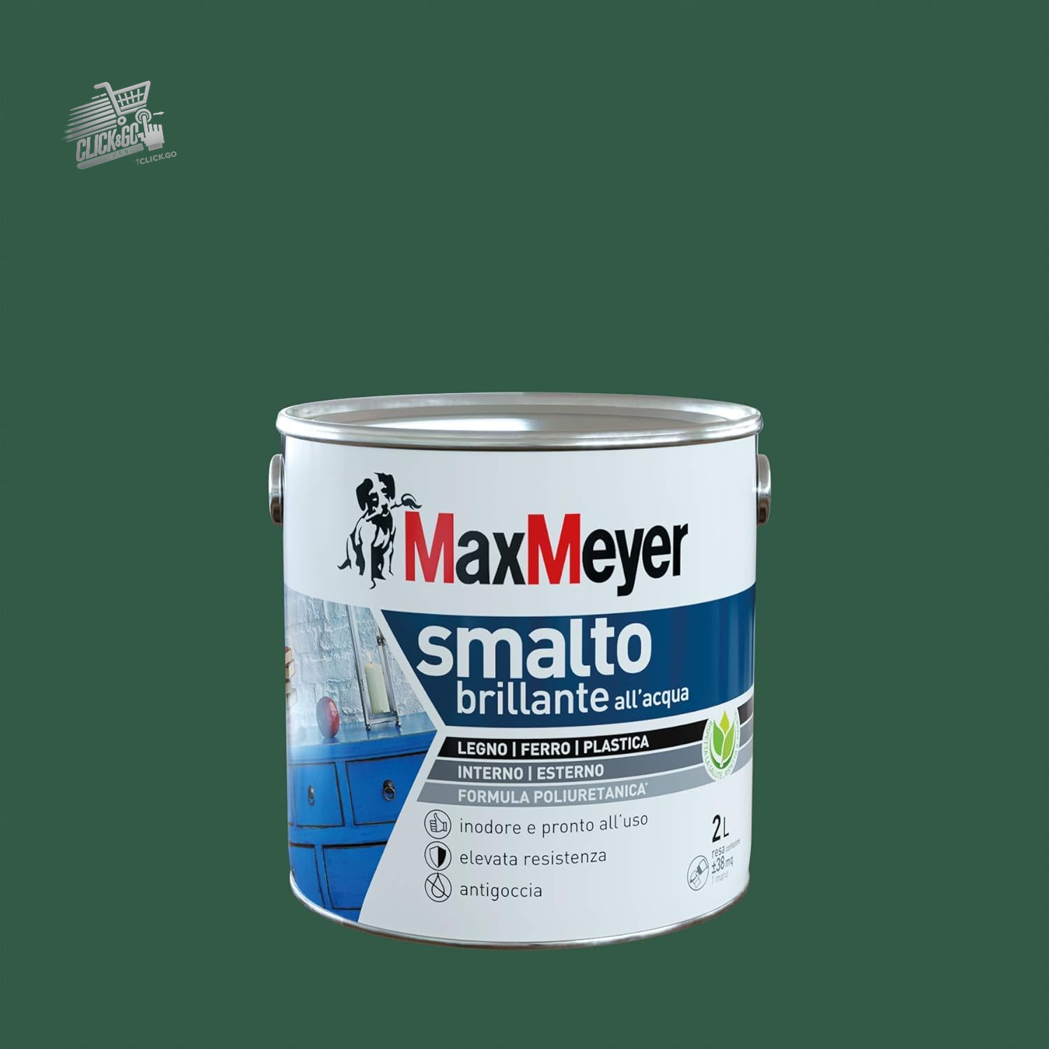 Glossy Dark Green Polyurethane Water Enamel 2L