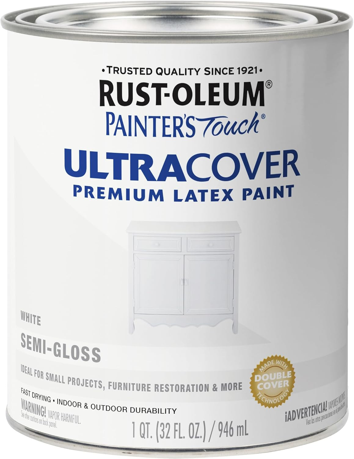 1993502 Painter’S Touch Ultra Cover Multi-Purpose Brush-On Paint, 1 Quart, Semi-