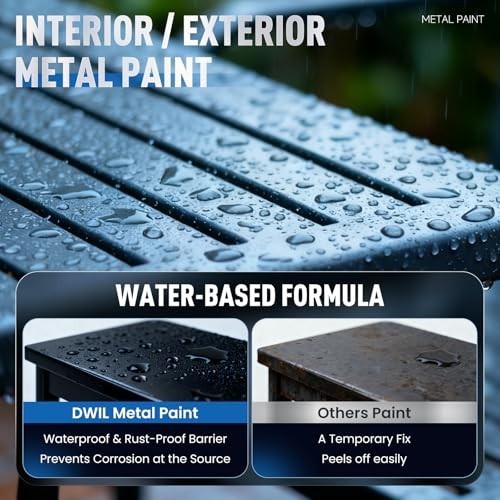 Waterproof Anti-Rust Metal Paint – Black, 16oz for Doors, Fences, Furniture, Cra