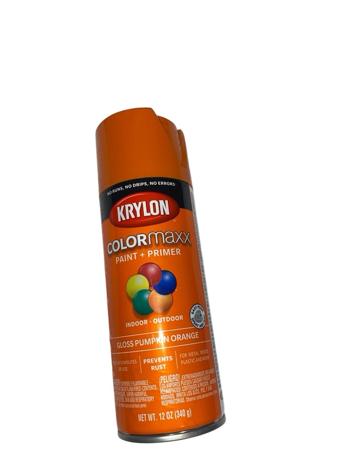 Krylon COLORmaxx Pumpkin Orange Gloss Spray Paint 12 Oz Fast Dry Rust Protection
