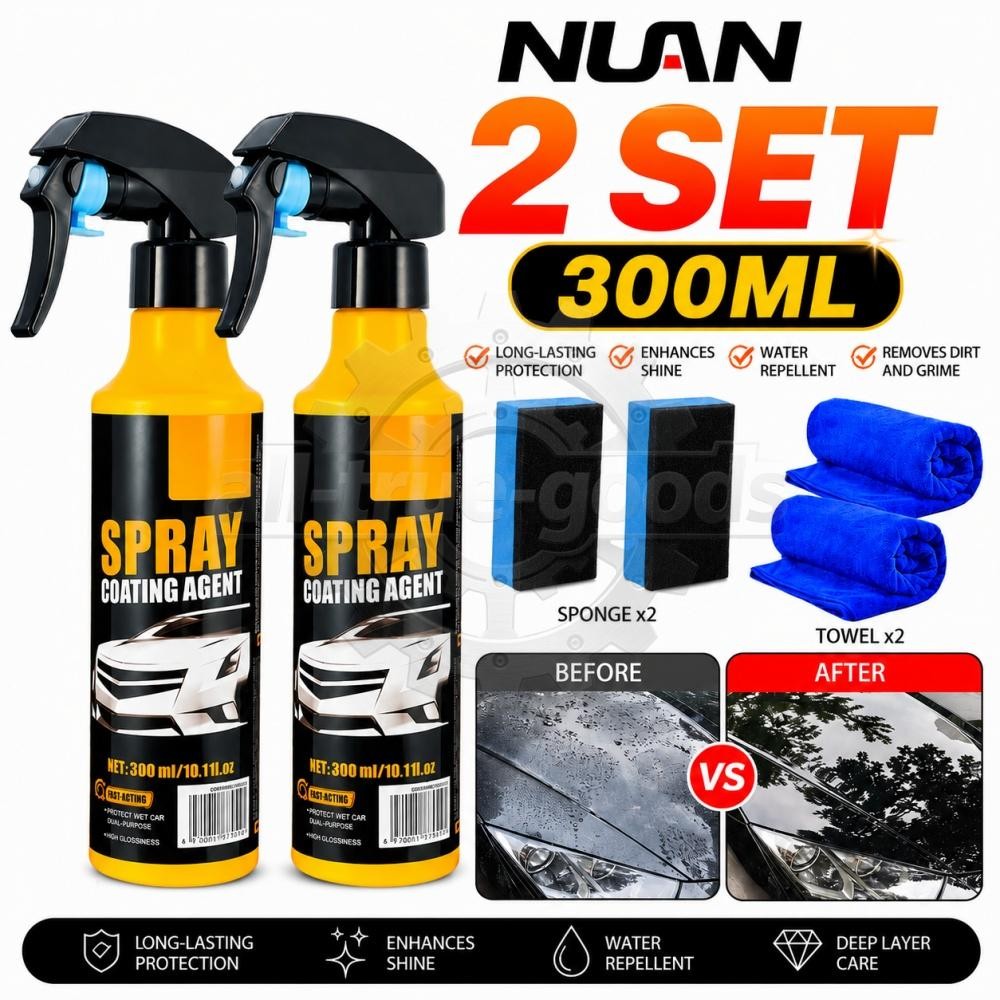 2Pack 300ml NUAN Car Coating Spray Car Paint Spray Coating Agent Antifouling US