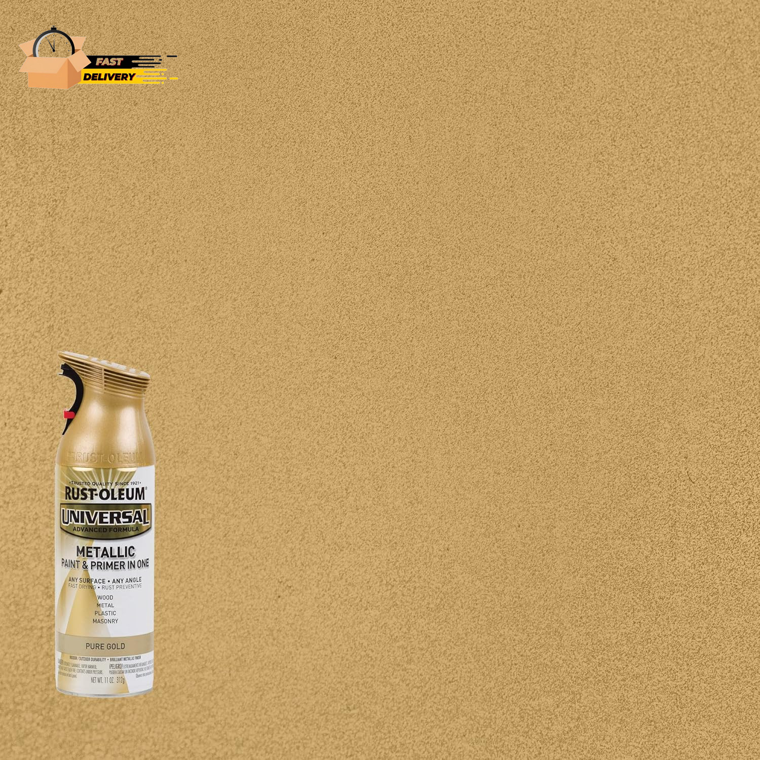 Pure Gold 245221 Universal All Surface Spray Paint, 11 Oz, Metallic,