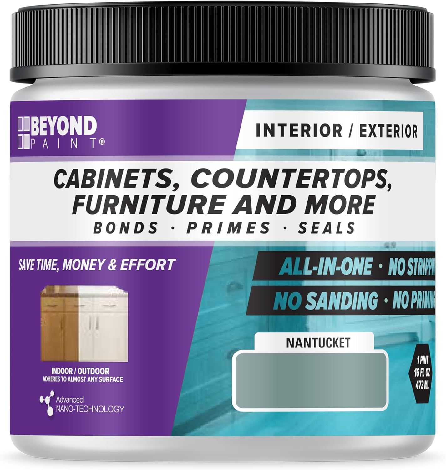 All-In-One Refinishing Paint, No Sanding, Matte Finish for Cabinets, Countertops