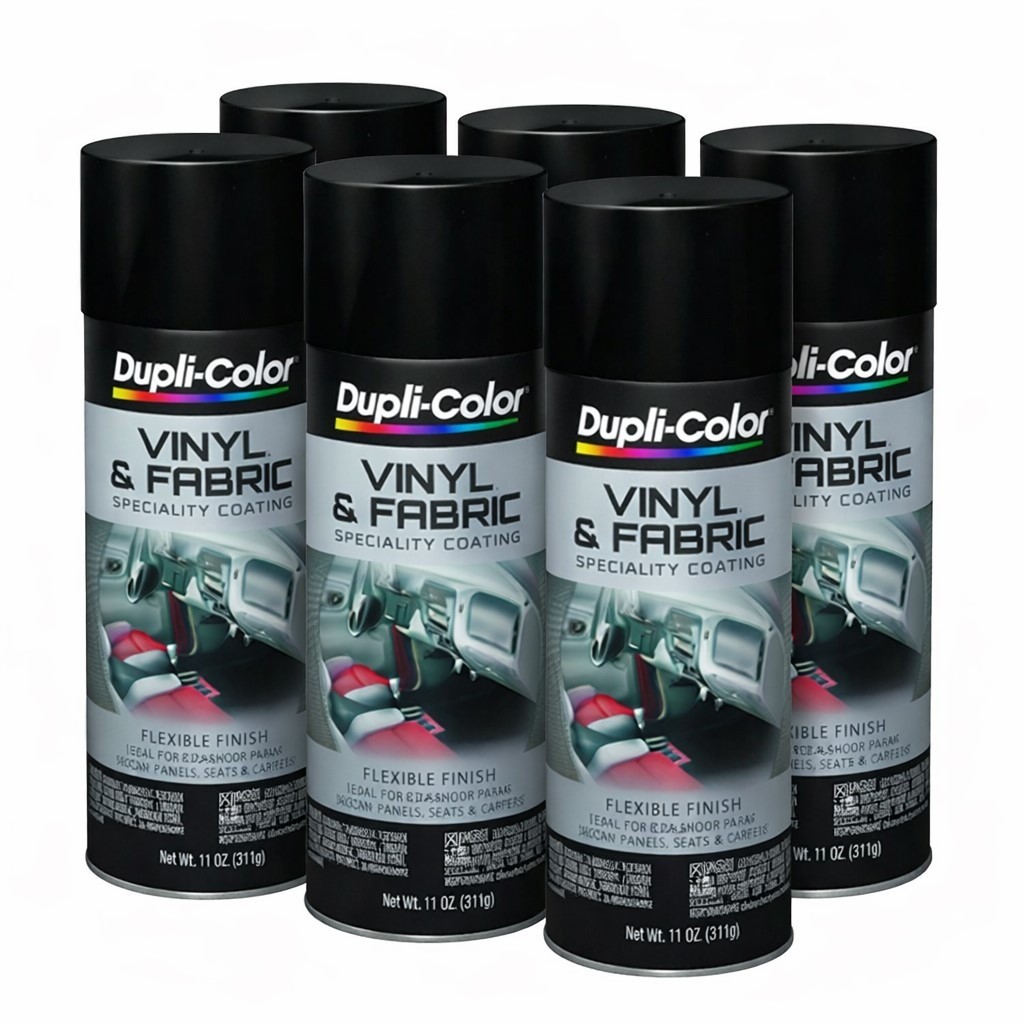 Flat Black Vinyl and Fabric Coating Aerosol Spray Paint 11 oz Case of 6 Pack