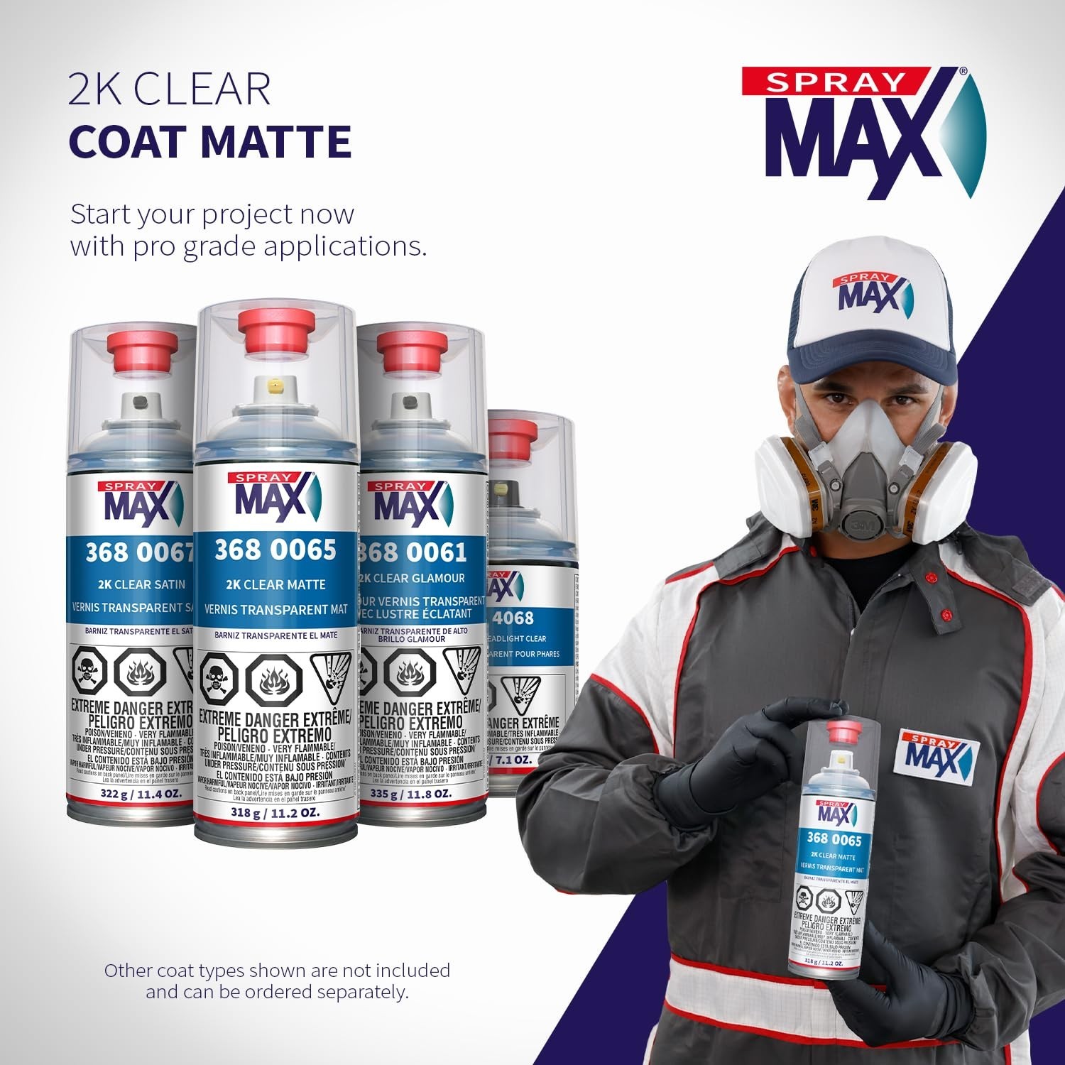 SprayMax 2K Matte Clear Coat | 2K Automotive Matte Clear Coat Spray Paint for…