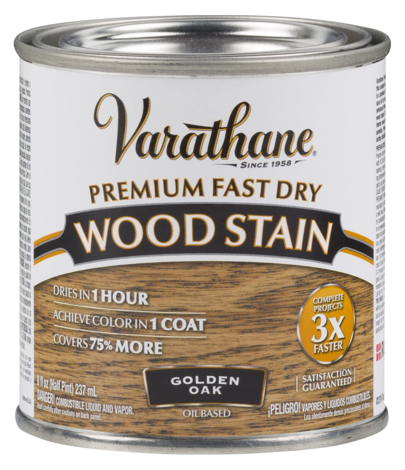 Varathane Golden Oak Fast Dry Wood Stain Half Pint One Coat Coverage