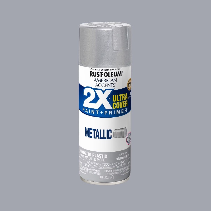 Silver, Rust-Oleum American Accents 2X Ultra Cover Metallic Spray Paint, 12 oz