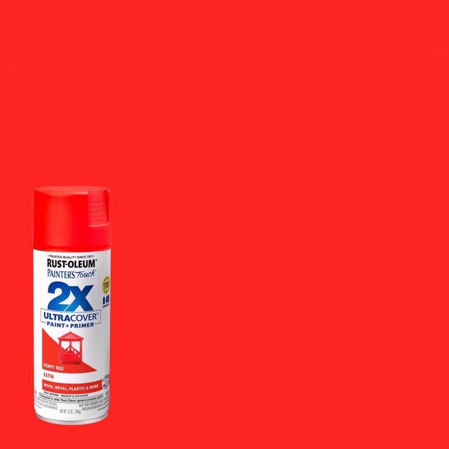 Rust-Oleum 277994 Painter’s Touch Poppy Paint & Primer Spray Paint 12 oz. 6 Pack