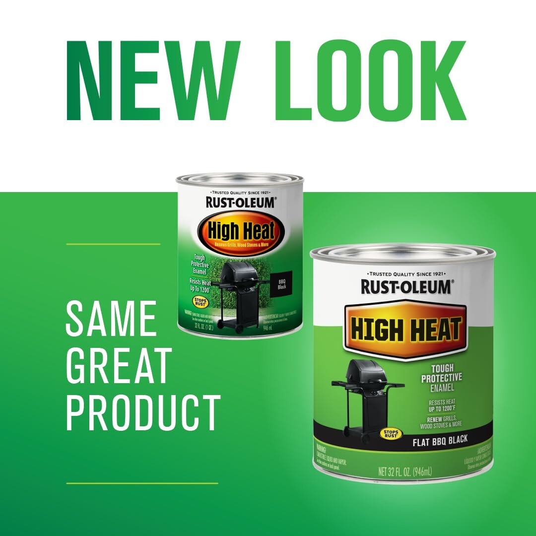 Rust-Oleum 7778502 High Heat Protective Enamel 32 Fl Oz 1 Pack Bar-B-Que Black
