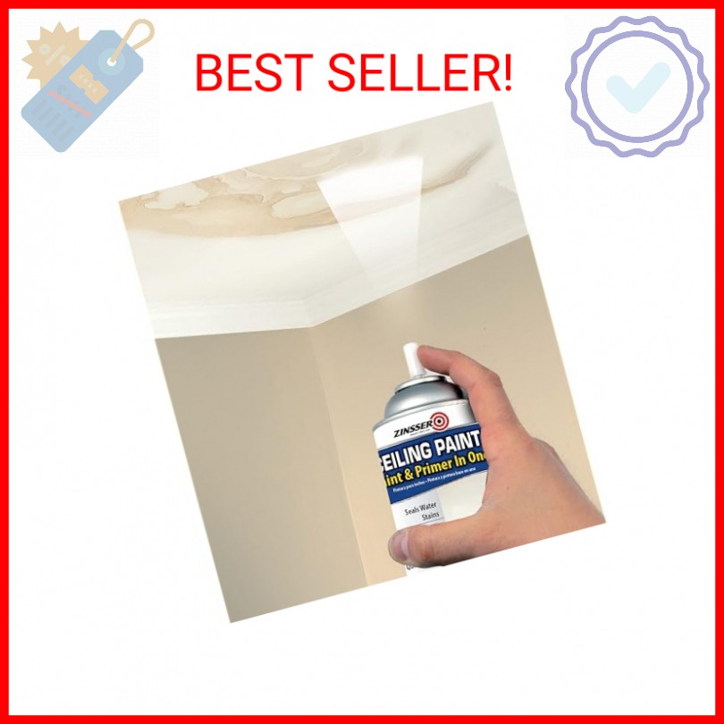 Zinsser Ceiling Acrylic Paint & Primer in One, 13 oz, Flat White