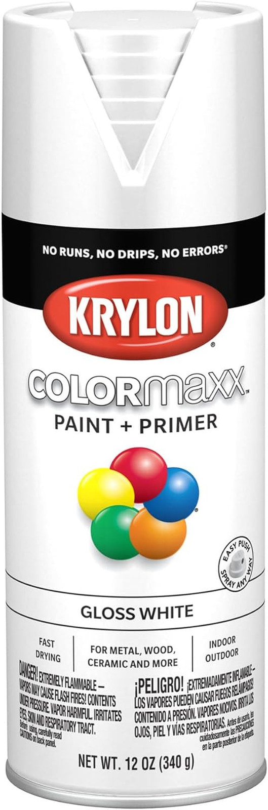 K05545007 Colormaxx Spray Paint and Primer for Indoor/Outdoor Use, Gloss White 1