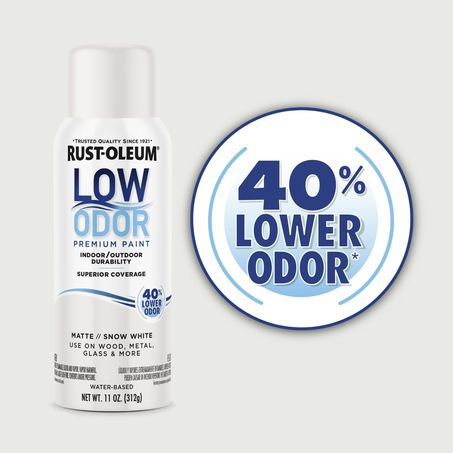 Rust-Oleum Low Odor Premium Matte Spray Paint Snow White 11oz 6 Pack