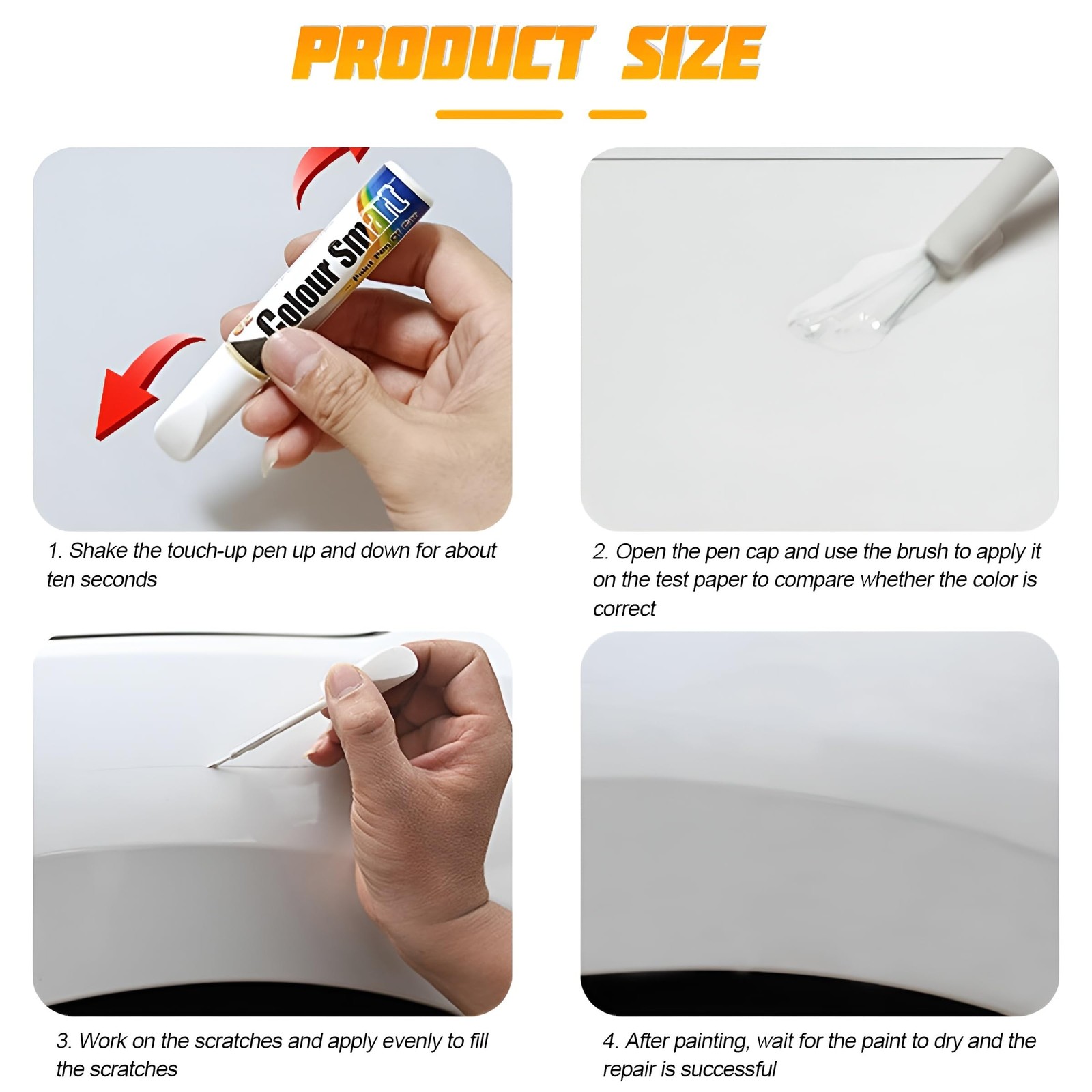 Car Touch-Up Paint Pen for Minor Scratches, Red | plastic body, brush and spr…