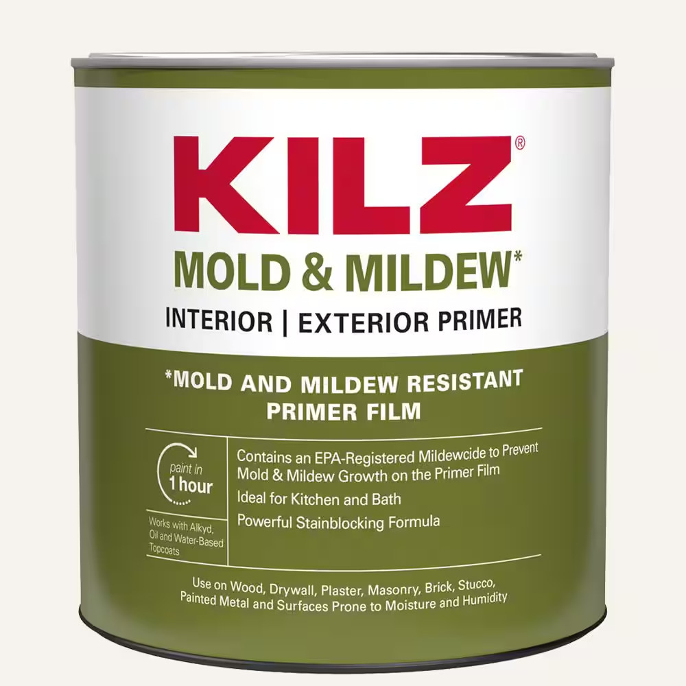 Mold and Mildew 1 Qt. White Water Based Interior and Exterior Primer, Sealer and