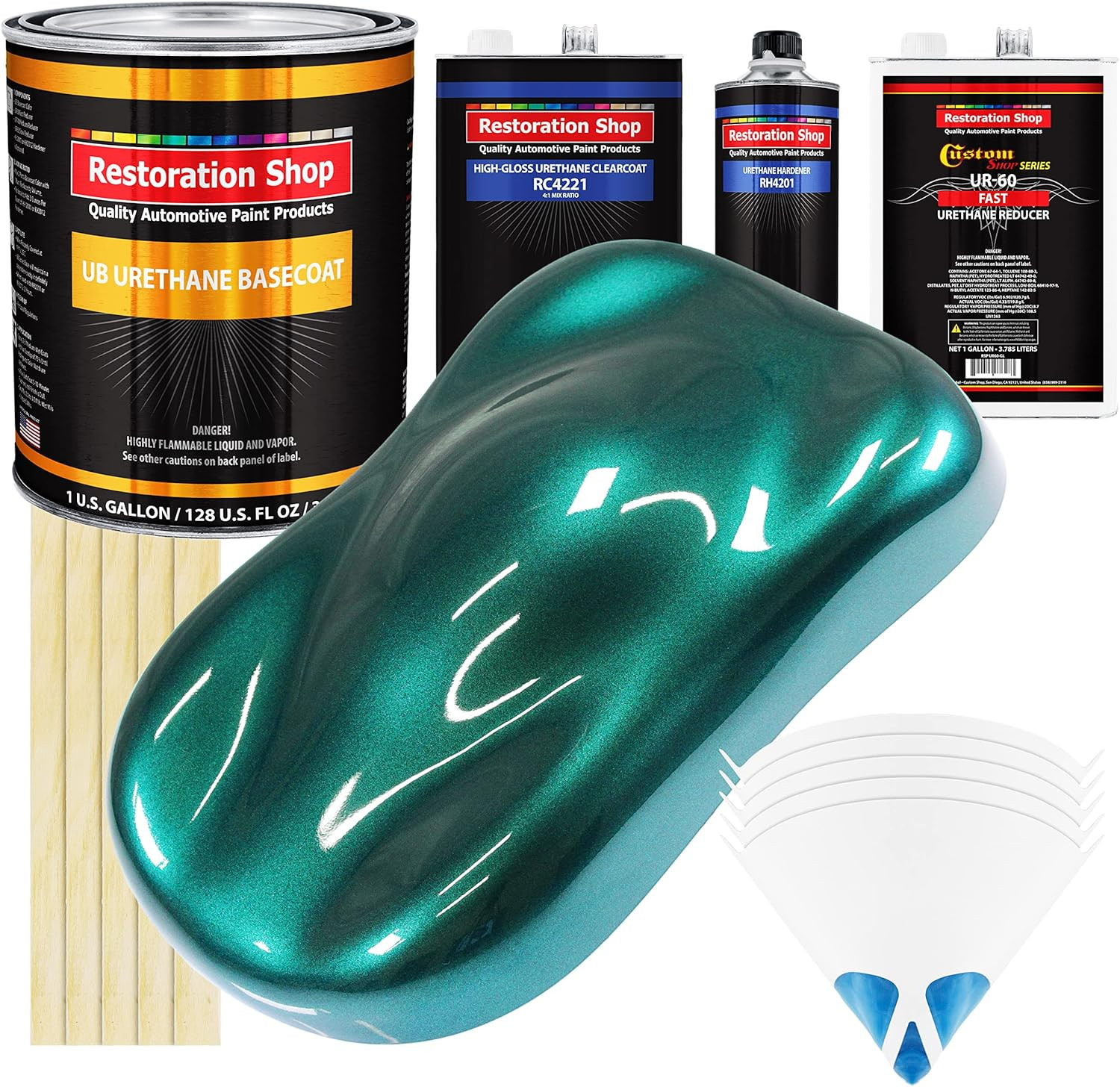 – Dark Teal Metallic Urethane Basecoat with Clearcoat Auto Paint – Complete Fast