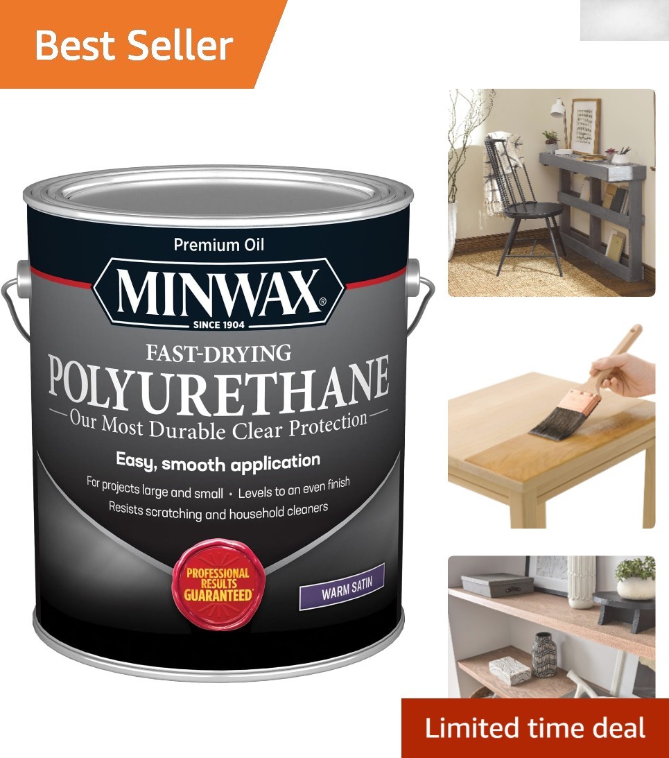 Fast-Drying Polyurethane Wood Finish – 1 Gallon Clear Satin for Durability