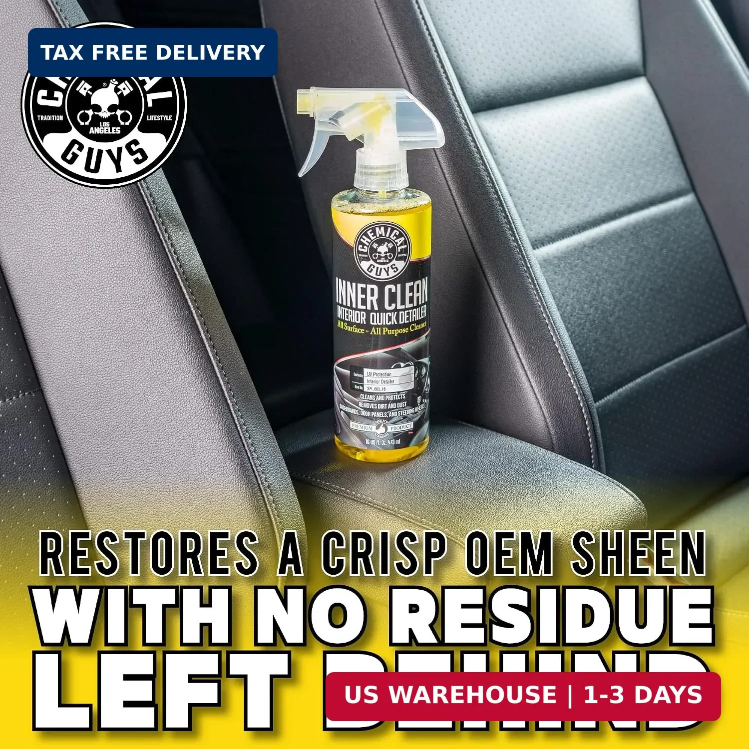 Chemical Guys, InnerClean Interior Quick Detailer & Protectant Spray, 16 oz | Sp