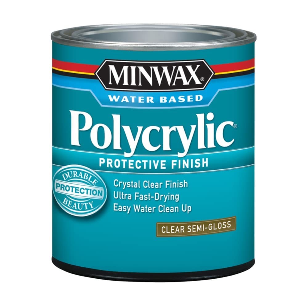 Minwax Polycrylic Protective Finish, Clear Gloss, Clear, 1/2 Pint, 244444444