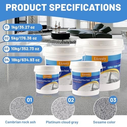 High-Gloss Epoxy Floor Paint for Concrete – Non-Slip, Wear-Resistant, Marble Fin
