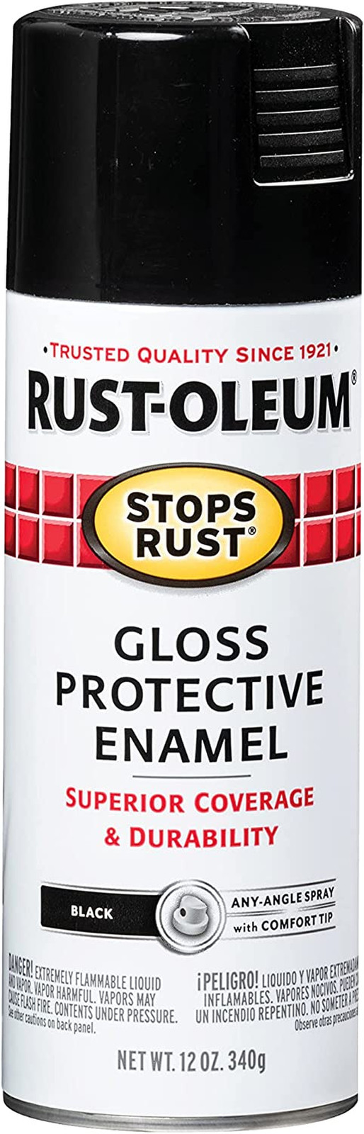 Stop Rust Spray Paint, 12 Oz, Gloss Black