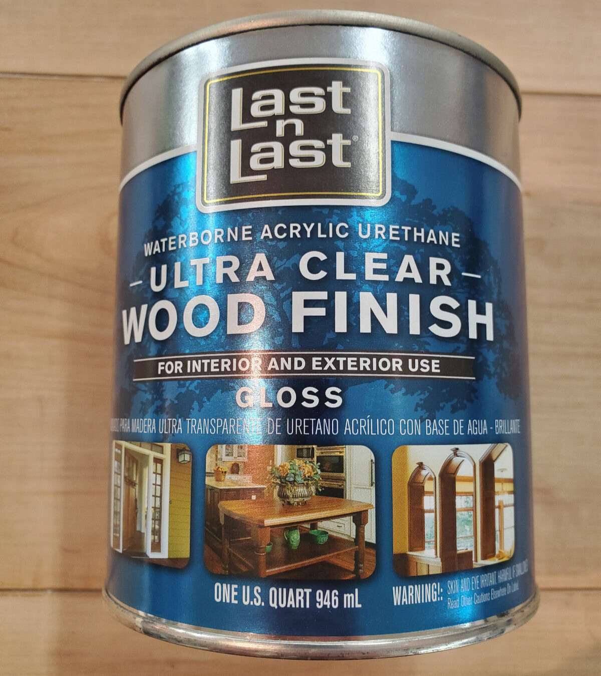 Last N Last Waterborne Acrylic Urethane Clear Wood Finish Gloss 1 QT