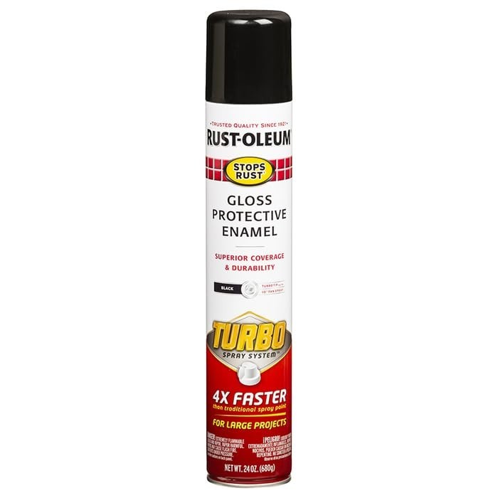 6 Pack Rust-Oleum 334128-6PK Stops Rust Turbo Spray System Spray Paint, 24 oz, G