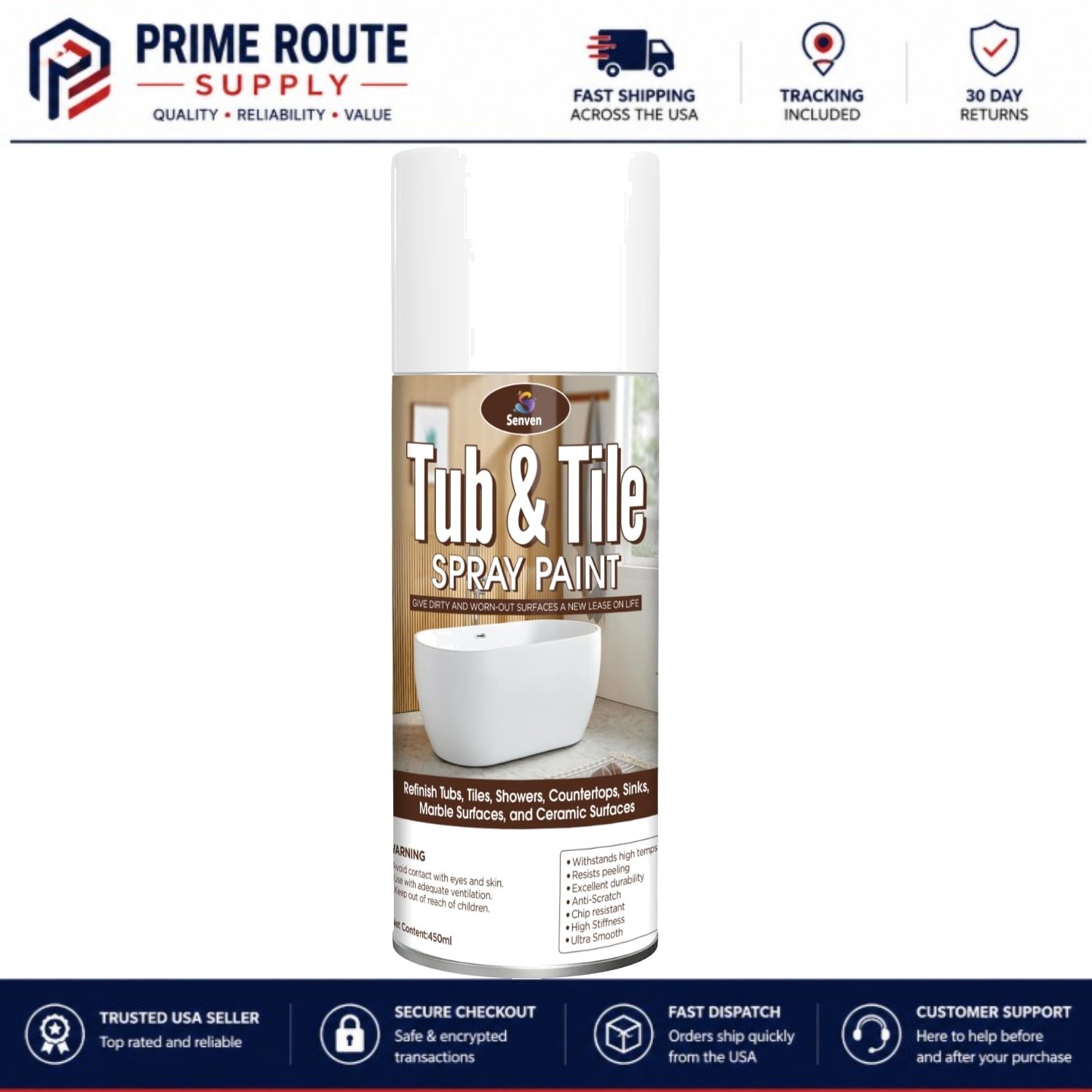 16oz Low Odor Tile Refinishing Spray – Ideal for Ceramic, Porcelain & Fiberglass