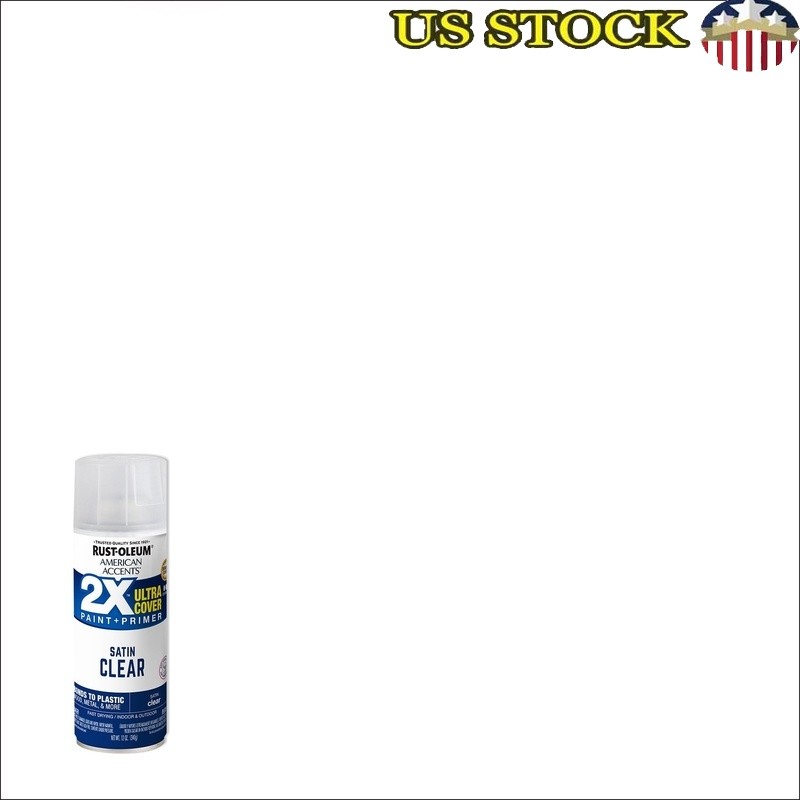 Clear Satin Spray Paint 6 Pack Quick Dry Double Cover Technology 12oz Any Angle
