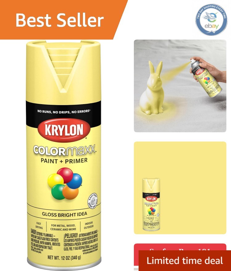 Krylon ColorMaxx 12 Oz Bright Idea Gloss Spray Paint – Ideal for All Projects