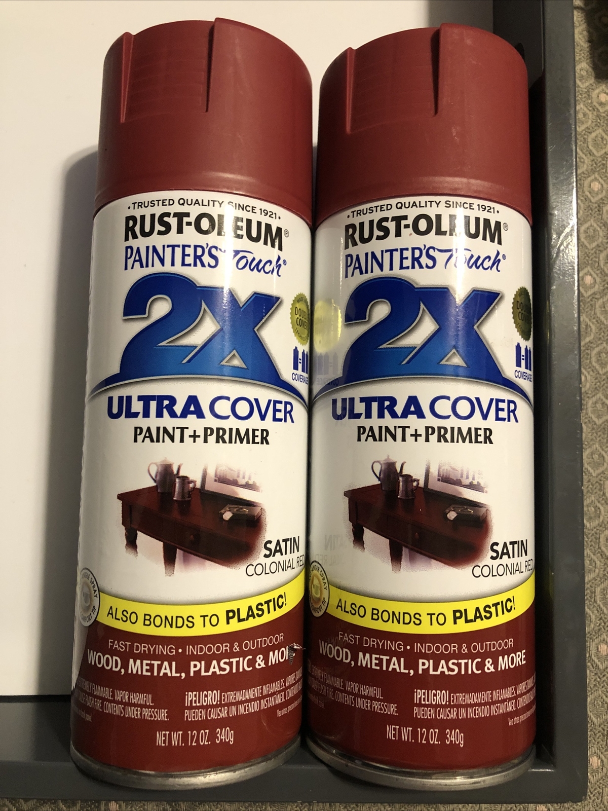 Rust-Oleum 249082 Painter’s Touch 2X Ultra Cover, 12 Oz, Colonial Red Lot Of 2
