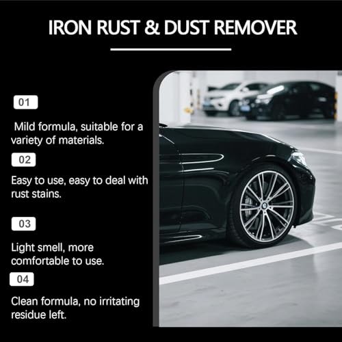 Iron Eraser Rust Remover Spray, Iron Powder Remover Spray for Car Wheels and