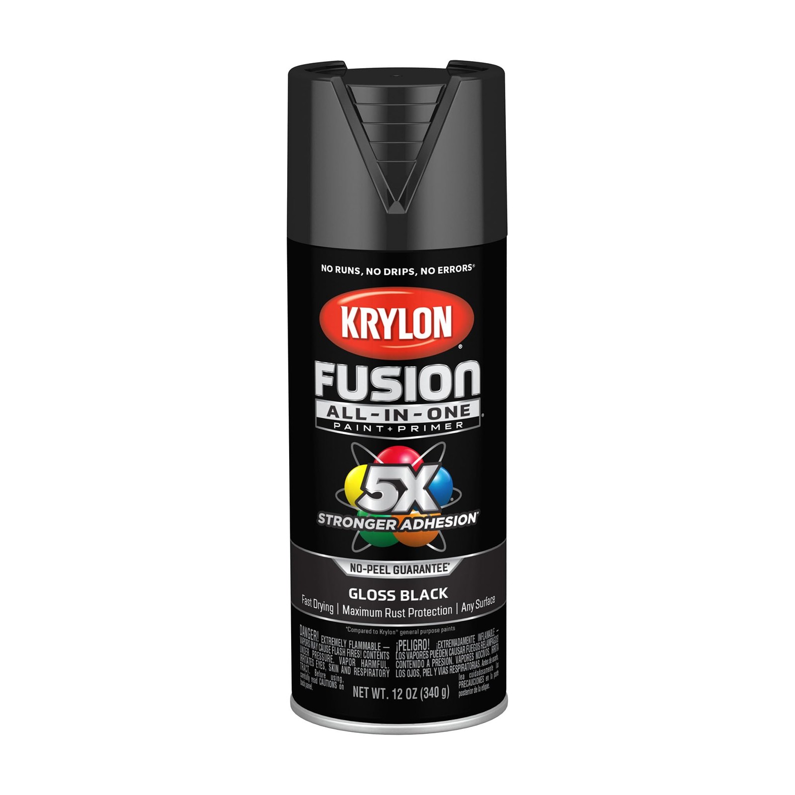 Krylon Fusion All-In-One Adhesive Spray Paint for 12 Ounce (Pack of 1), Black