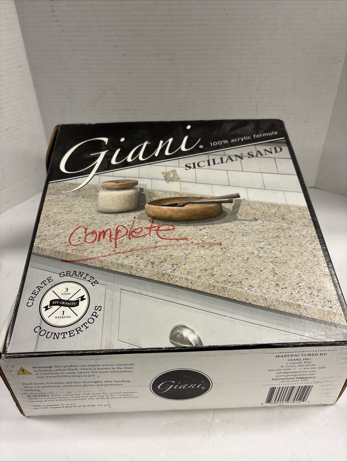 Giani Sicilian Sand Acrylic Countertop Paint Kit for Kitchen Interior Specialty