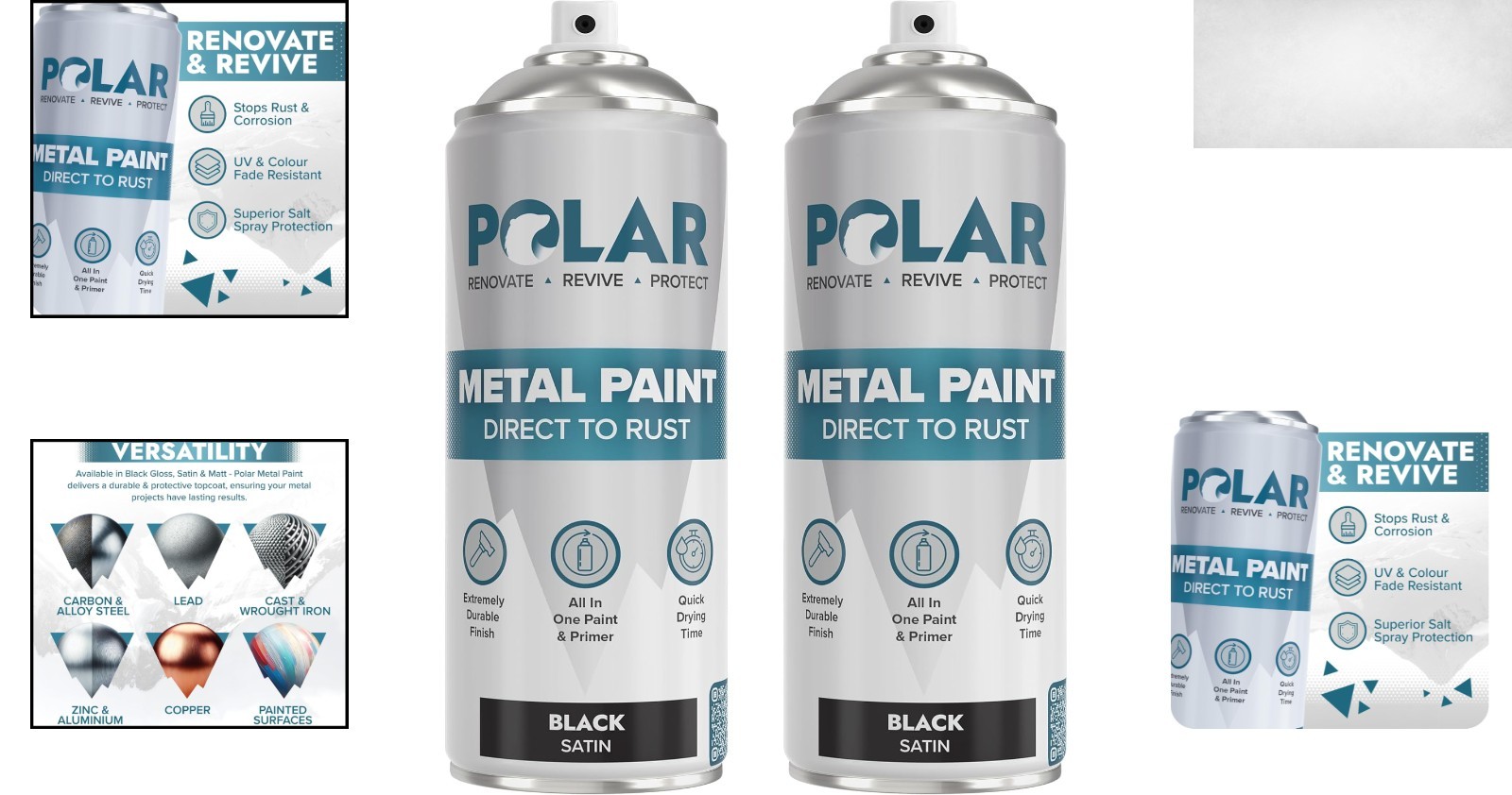 Corrosion-Resistant Satin Black Spray Paint – Direct to Rust, Quick Dry, 27 oz