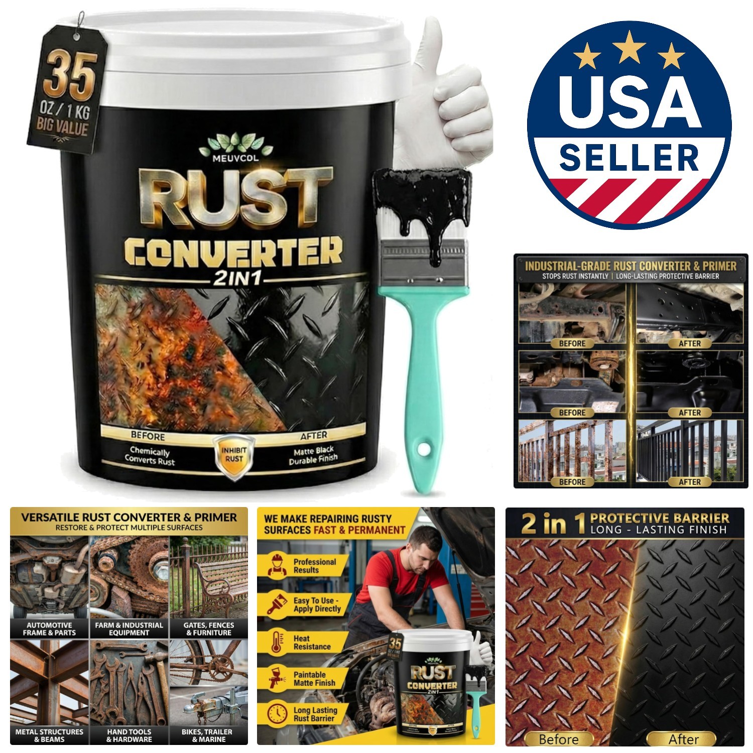 Professional Grade 35 oz Rust Reformer: Non-Toxic, Waterproof Metal Protection