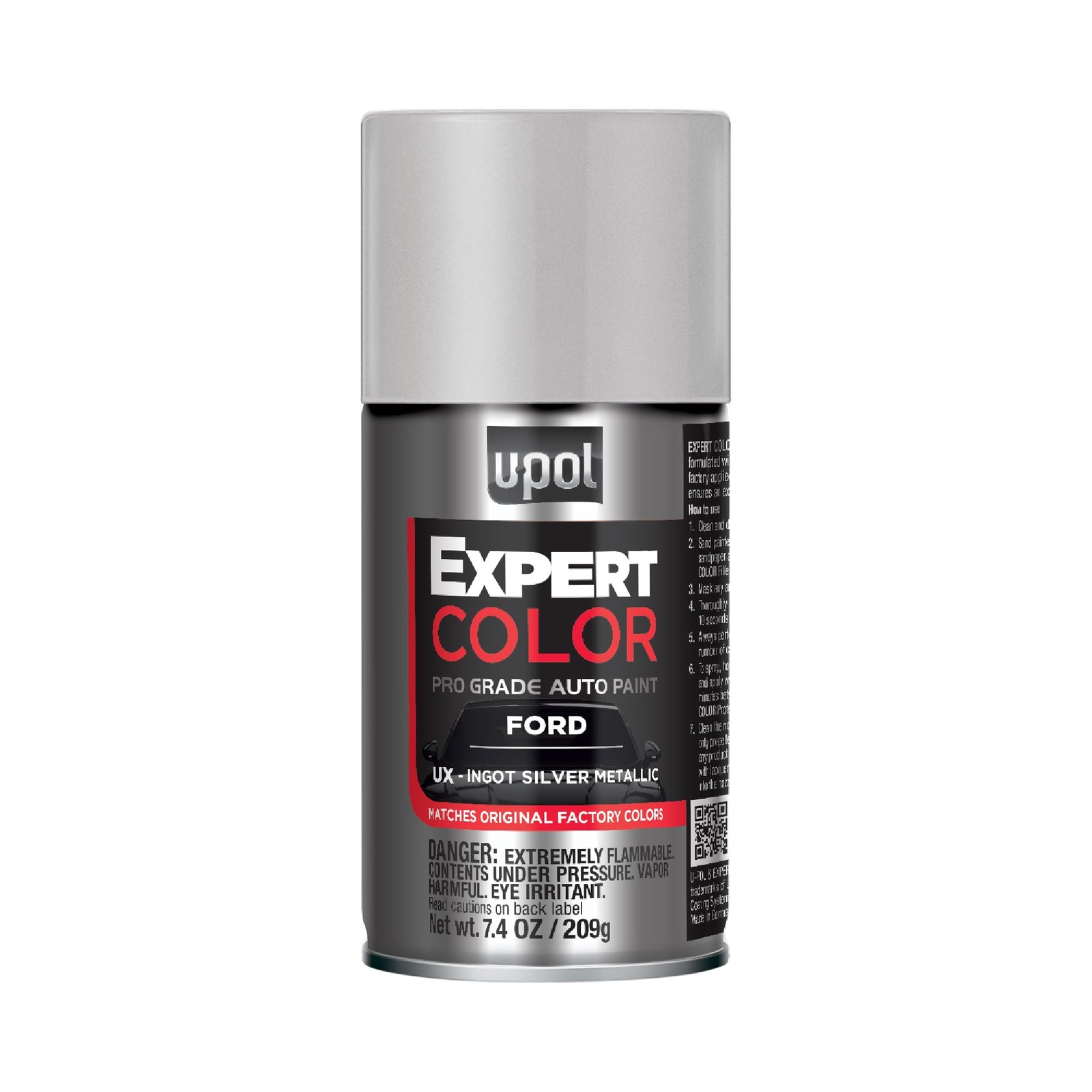 U-POL Expert Color Automotive Spray Paint for Ford UX Ingot Silver Metallic