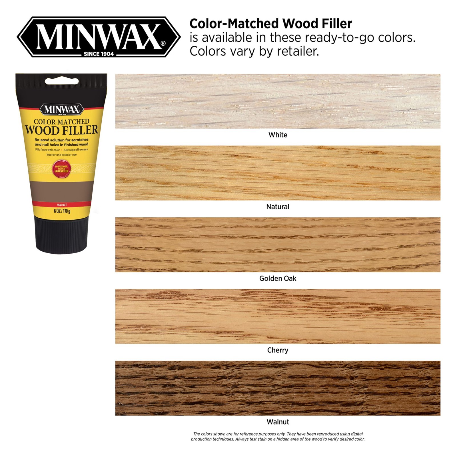 Minwax Color-Matched Wood Filler, Walnut, 6 oz 6 oz., Walnut